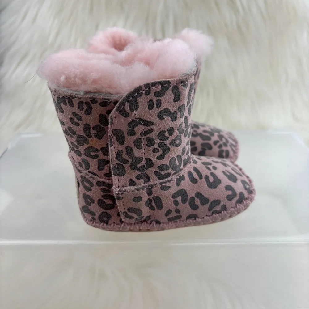 UGG Blush Cheetah Pink print Infant Booties Size 0/1